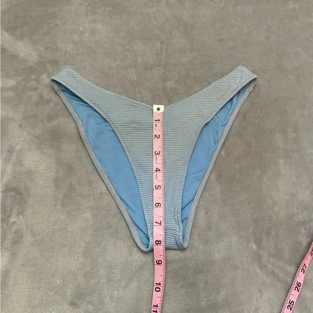 Frankie's Bikinis Metallic Textured Cheeky Bikini Bottom 21452